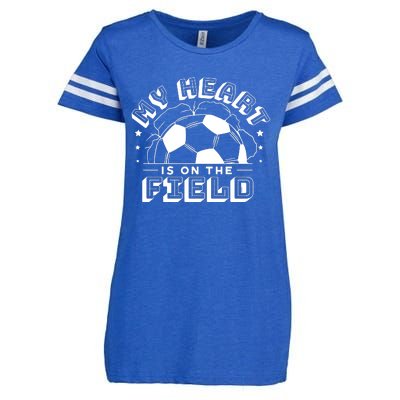 My Heart Is On The Field Soccer Enza Ladies Jersey Football T-Shirt