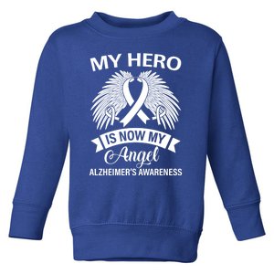 My Hero Is Now My Angel Alzheimer's Awareness Purple Ribbon Gift Toddler Sweatshirt