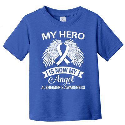 My Hero Is Now My Angel Alzheimer's Awareness Purple Ribbon Gift Toddler T-Shirt