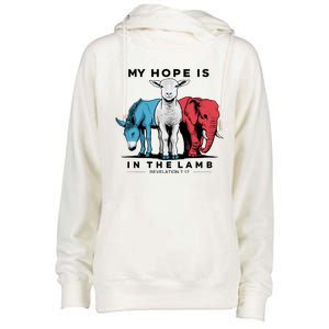 My Hope Is In The Lamb Womens Funnel Neck Pullover Hood