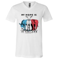 My Hope Is In The Lamb V-Neck T-Shirt