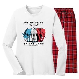 My Hope Is In The Lamb Women's Long Sleeve Flannel Pajama Set 