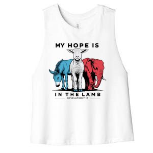 My Hope Is In The Lamb Women's Racerback Cropped Tank