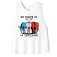 My Hope Is In The Lamb Women's Racerback Cropped Tank