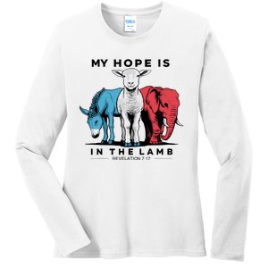 My Hope Is In The Lamb Ladies Long Sleeve Shirt