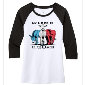 My Hope Is In The Lamb Women's Tri-Blend 3/4-Sleeve Raglan Shirt