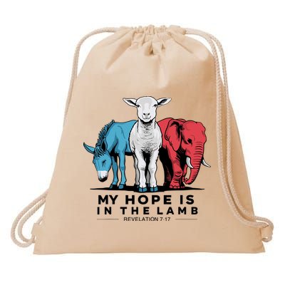 My Hope Is In The Lamb Drawstring Bag