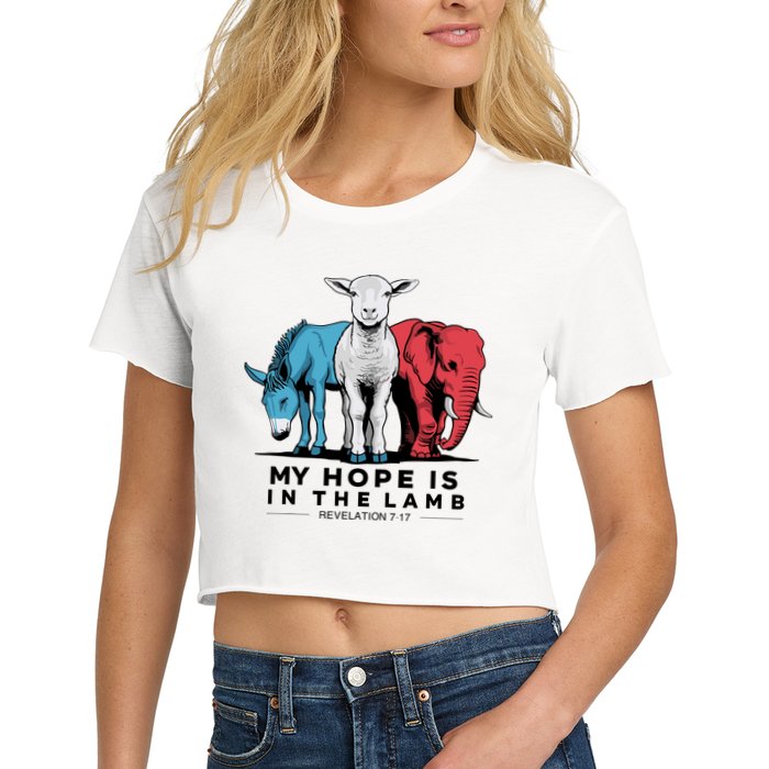 My Hope Is In The Lamb Women's Crop Top Tee