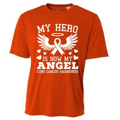 My Hero Is Now My Angel Lung Cancer Awareness Supporter Gift Cooling Performance Crew T-Shirt