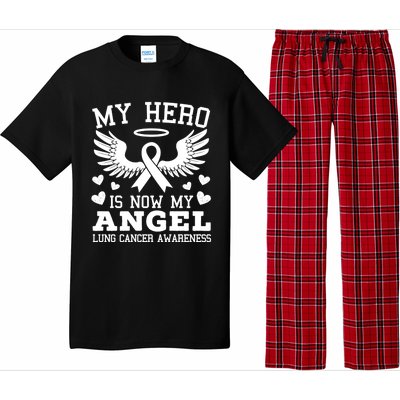 My Hero Is Now My Angel Lung Cancer Awareness Supporter Gift Pajama Set