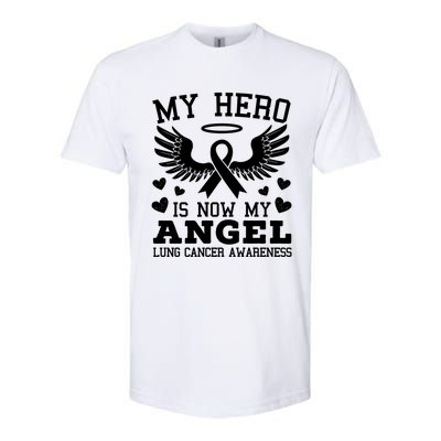 My Hero Is Now My Angel Lung Cancer Awareness Supporter Gift Softstyle CVC T-Shirt