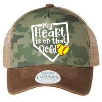 My Heart Is On That Field Softball Mom Cute Funny Legacy Tie Dye Trucker Hat