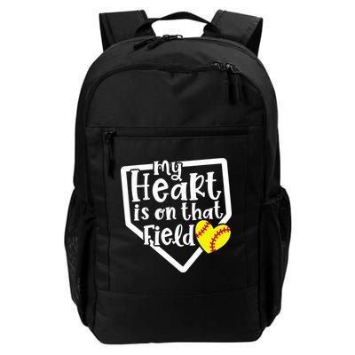 My Heart Is On That Field Softball Mom Cute Funny Backpack