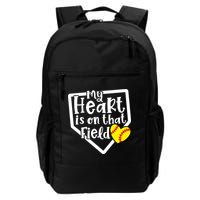 My Heart Is On That Field Softball Mom Cute Funny Backpack
