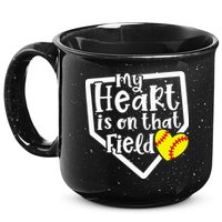 My Heart Is On That Field Softball Mom Cute Funny 15oz Campfire Ceramic Mug