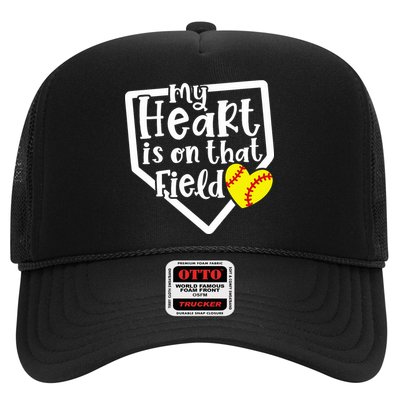My Heart Is On That Field Softball Mom Cute Funny Trucker Hat