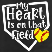 My Heart Is On That Field Softball Mom Cute Funny Hat