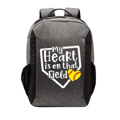 My Heart Is On That Field Softball Mom Cute Funny Vector Backpack