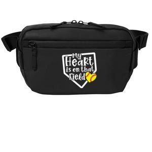 My Heart Is On That Field Softball Mom Cute Funny Crossbody Pack