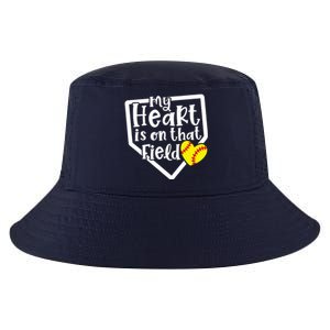 My Heart Is On That Field Softball Mom Cute Funny Cool Comfort Performance Bucket Hat