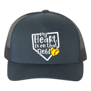 My Heart Is On That Field Softball Mom Cute Funny Yupoong Adult 5-Panel Trucker Hat