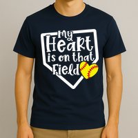 My Heart Is On That Field Softball Mom Cute Funny T-Shirt