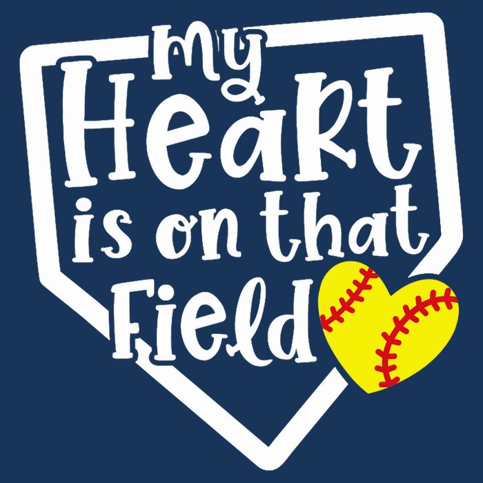 My Heart Is On That Field Softball Mom Cute Funny T-Shirt