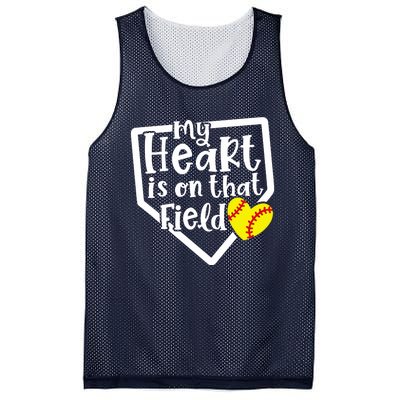 My Heart Is On That Field Softball Mom Cute Funny Mesh Reversible Basketball Jersey Tank