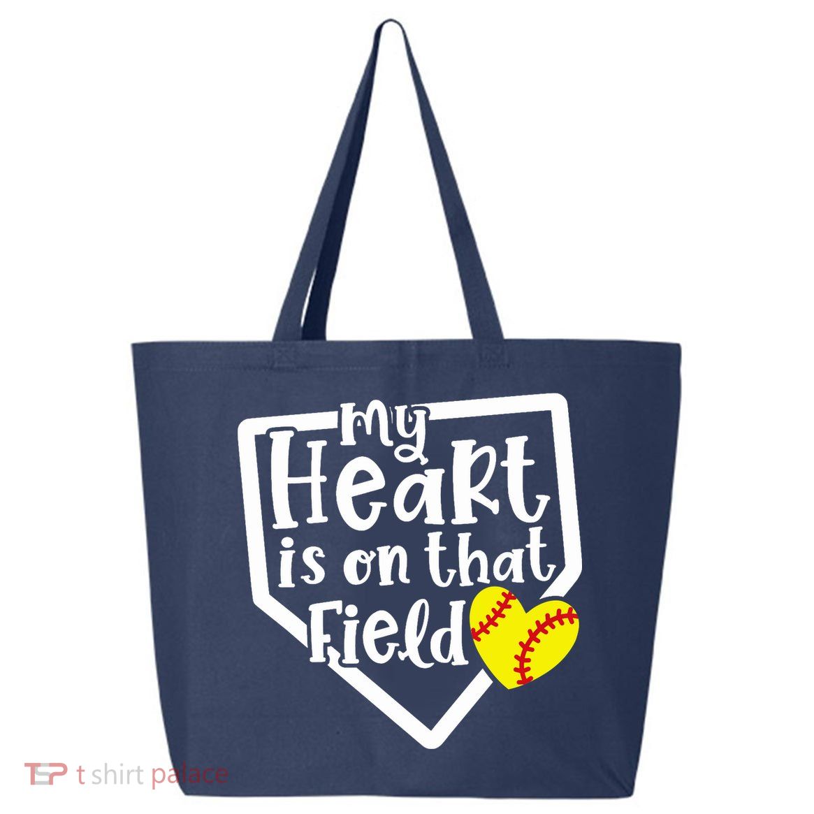 My Heart Is On That Field Softball Mom Cute Funny 25L Jumbo Tote
