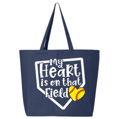 My Heart Is On That Field Softball Mom Cute Funny 25L Jumbo Tote