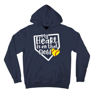 My Heart Is On That Field Softball Mom Cute Funny Tall Hoodie