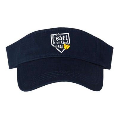My Heart Is On That Field Softball Mom Cute Funny Visor