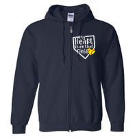 My Heart Is On That Field Softball Mom Cute Funny Full Zip Hoodie