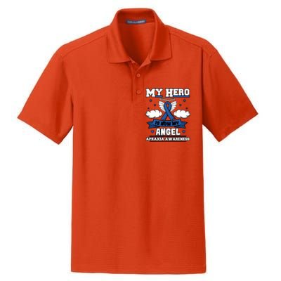 My Hero Is Now My Angel Apraxia Awareness Aos Buccofacial Gift Dry Zone Grid Polo