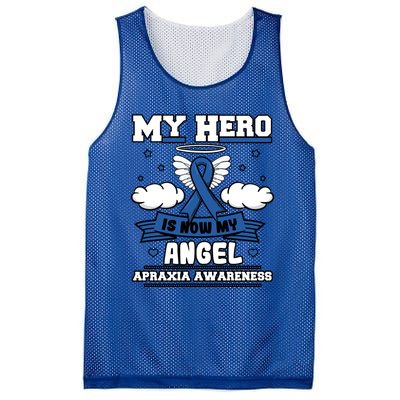 My Hero Is Now My Angel Apraxia Awareness Aos Buccofacial Gift Mesh Reversible Basketball Jersey Tank