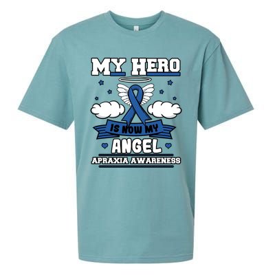 My Hero Is Now My Angel Apraxia Awareness Aos Buccofacial Gift Sueded Cloud Jersey T-Shirt