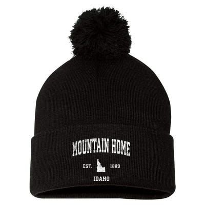 Mountain Home Idaho Id Vintage Sports Pom Pom 12in Knit Beanie