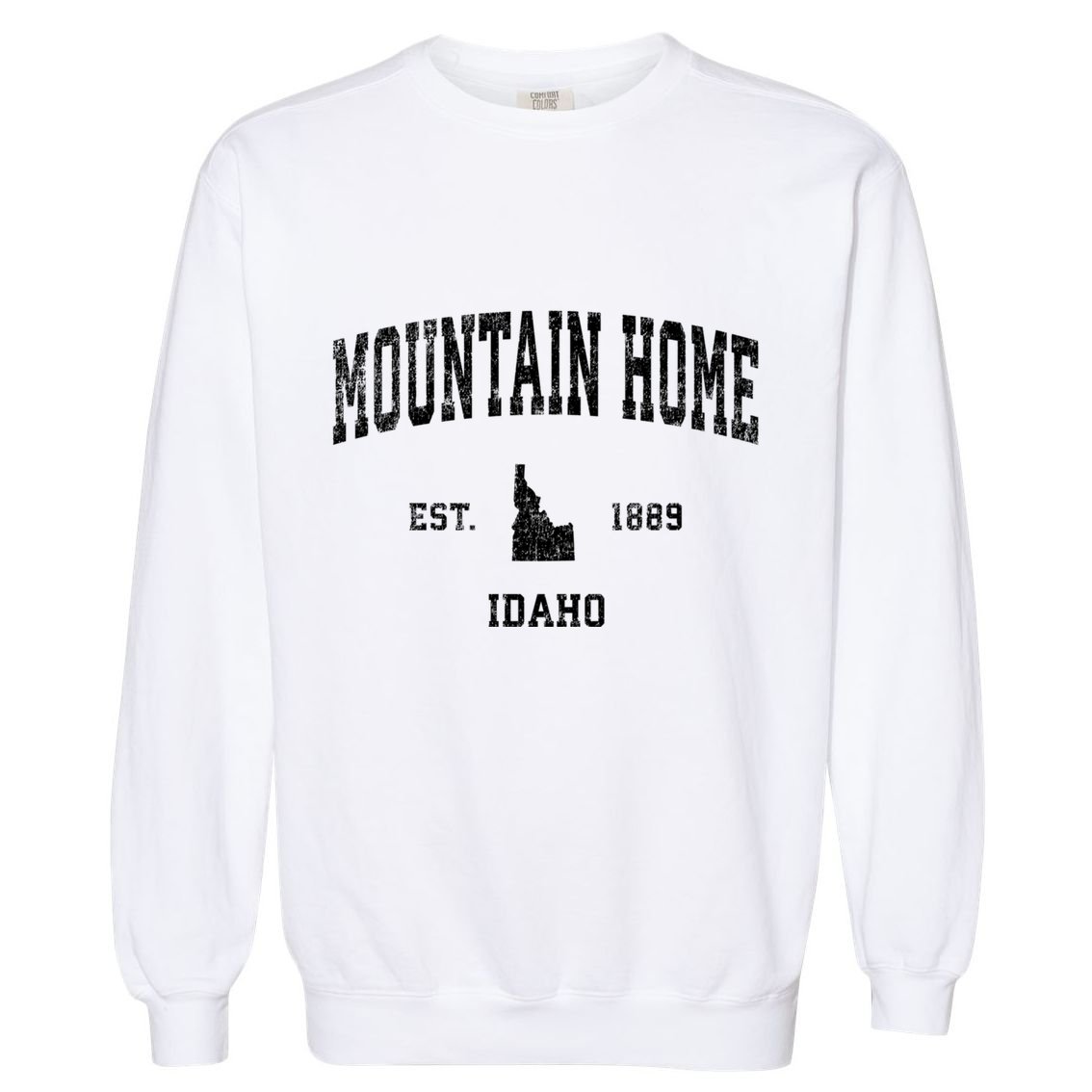 Mountain Home Idaho Id Vintage Sports Garment-Dyed Sweatshirt