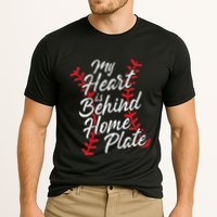 My Heart Is Behind Home Plate Baseball Laces Catcher Cute Cooling Performance Crew T-Shirt