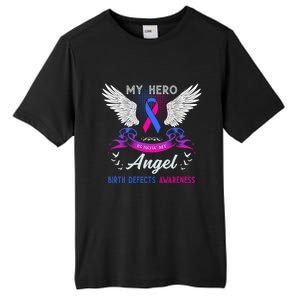 My Hero Is Now My Angel Birth Defects Awareness Month Funny Gift Tall Fusion ChromaSoft Performance T-Shirt