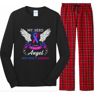 My Hero Is Now My Angel Birth Defects Awareness Month Funny Gift Long Sleeve Pajama Set