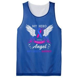 My Hero Is Now My Angel Birth Defects Awareness Month Funny Gift Mesh Reversible Basketball Jersey Tank