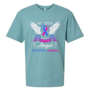 My Hero Is Now My Angel Birth Defects Awareness Month Funny Gift Sueded Cloud Jersey T-Shirt