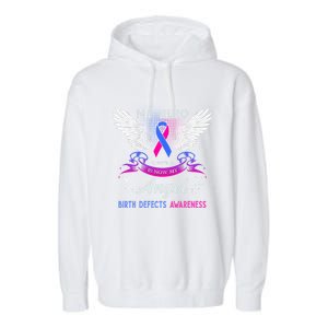 My Hero Is Now My Angel Birth Defects Awareness Month Funny Gift Garment-Dyed Fleece Hoodie