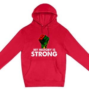 My History Is Strong Black History Month Fist African Pride Cute Gift Premium Pullover Hoodie