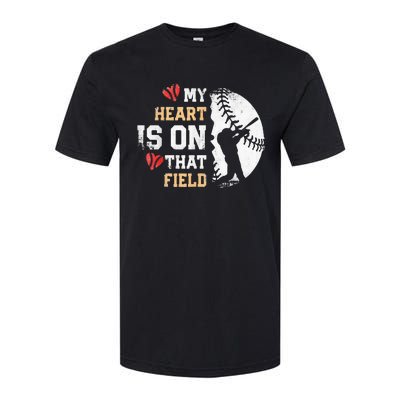 My Heart Is On That Field Baseball Mom funny players Softstyle® CVC T-Shirt