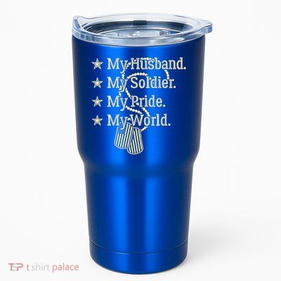 My Husband Is A Soldier Hero Proud Military Wife Army Spouse Funny Gift Tumbler