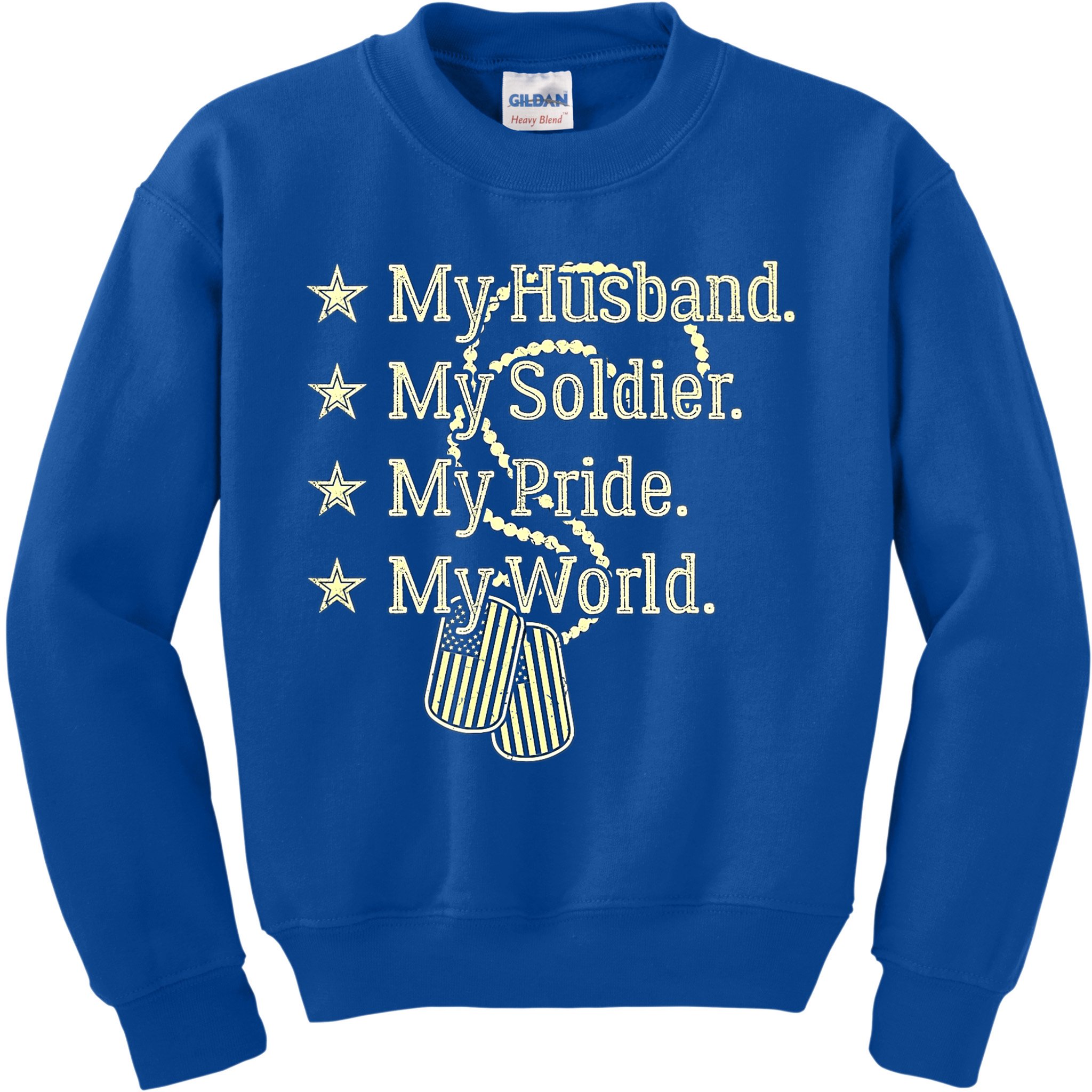 My Husband Is A Soldier Hero Proud Military Wife Army Spouse Funny Gift Kids Sweatshirt