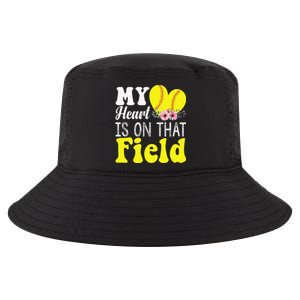 My Heart is on That Field Baseball Tee Softball Mom Gifts Cool Comfort Performance Bucket Hat