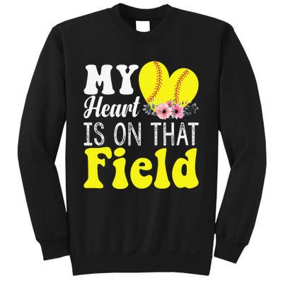 My Heart is on That Field Baseball Tee Softball Mom Gifts Sweatshirt